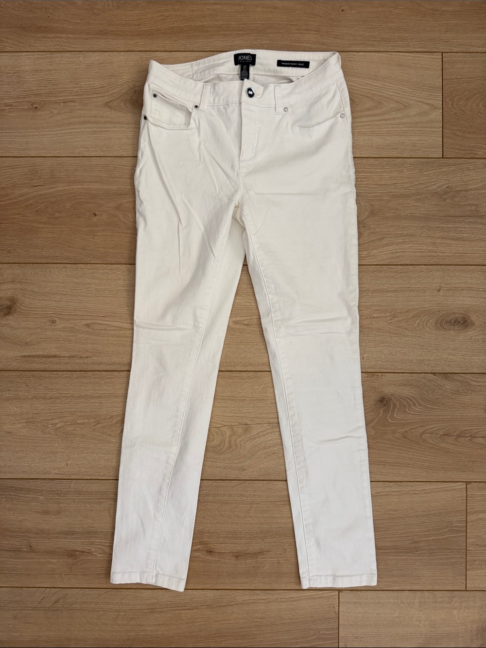 Jones New York Madison Skinny Ankle Jeans Cream Off White Size 2